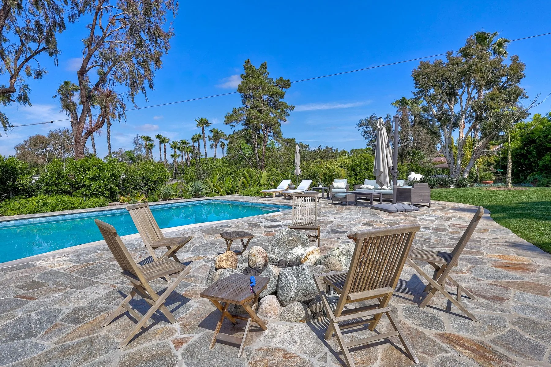 Backyard fire pit at Casa La Granada